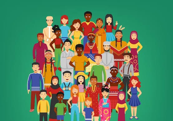 Il·lustració d'un grup divers de persones representant la comunitat del territori